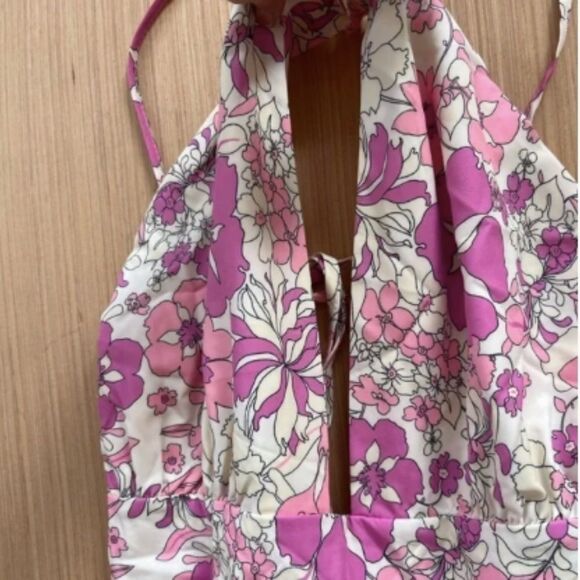 Women's Pink Floral Long Maxi Dress - Picture 5 of 10